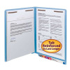 Smead End Tab Folders, Letter Size, 11pt, WaterShed/CutLess, Two Fasteners [F13], Blue, 50/Box