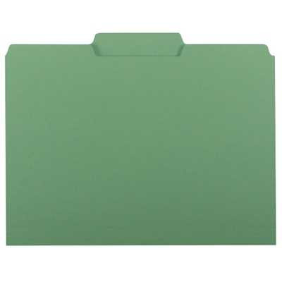 MERGE documents グリーン Smead Interior File Folders, 1/3-Cut Tab, Letter Size, Green, 100/Box