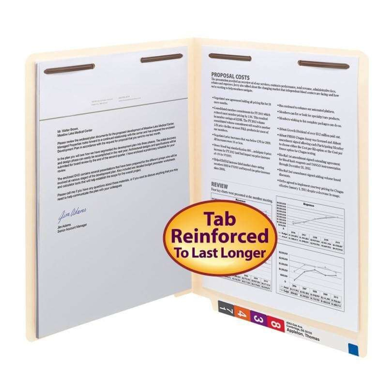 Smead End Tab Fastener File Folder, Shelf-Master, Letter 50/Bx (34115)