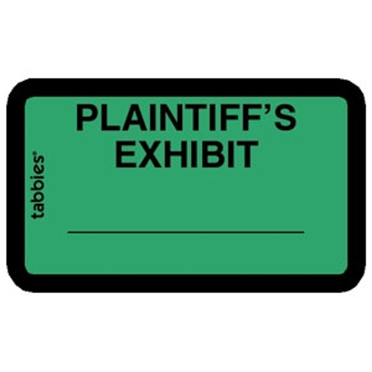 Legal Exhibit Labels 58025, Plaintiff's Exhibit, 1-5/8 x 1, Green 252/Pack