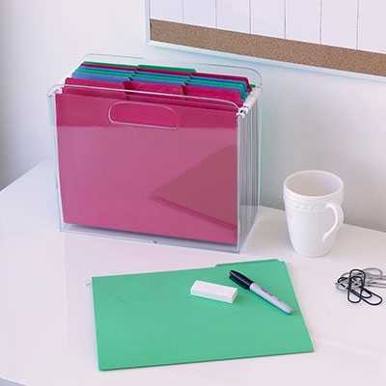 Smead Erasable FasTab Hanging File Folder, 1/3-Cut Built-In Tab, Letter Size, Assorted Colors, 18/Box