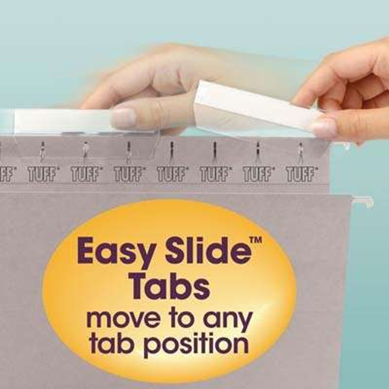 Smead 64341 - TUFF Extra Capacity Hanging Folder, 3" Expansion, 1/3-Cut Easy Slide Tab, Legal Size, Steel Gray, 18/Box
