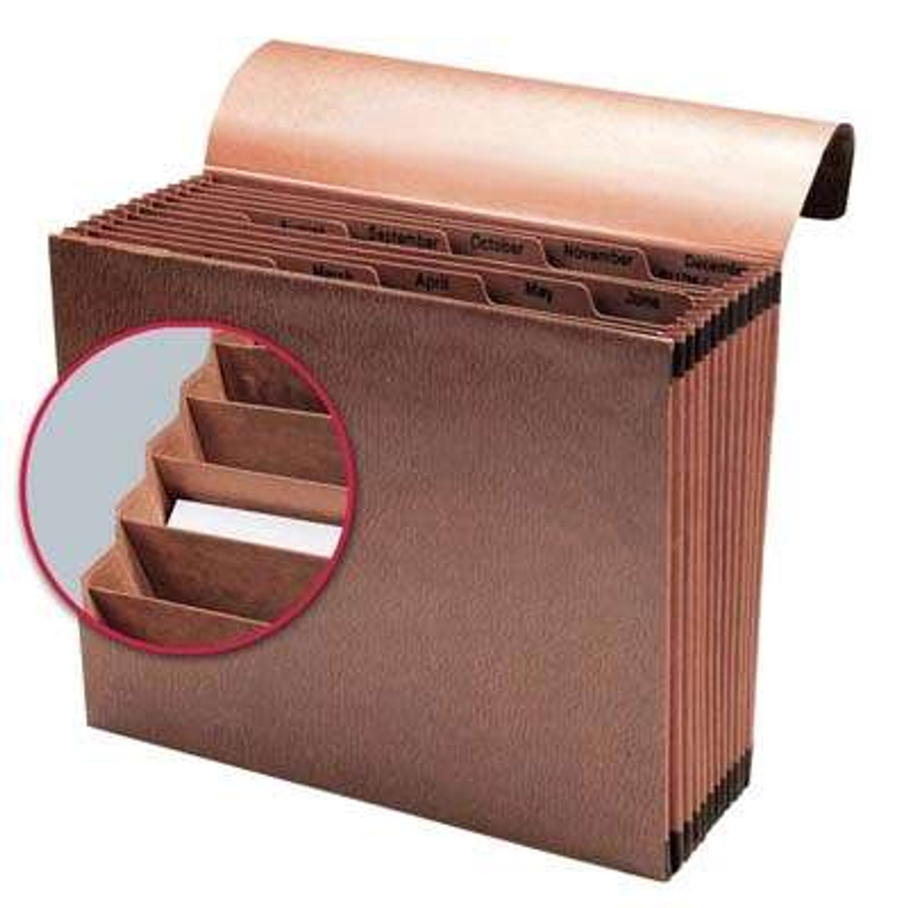Smead TUFF Expanding File, Monthly (Jan.-Dec.) 12 Pockets, Flap and Elastic Cord Closure, Letter Size, Redrope-Printed Stock