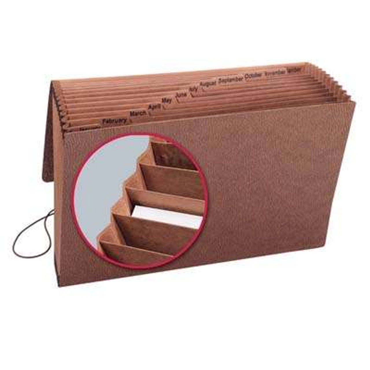 Smead TUFF Expanding File, Monthly (Jan.-Dec.), 12 Pockets, Flap and Elastic Cord Closure, Legal Size, Redrope-Printed Stock