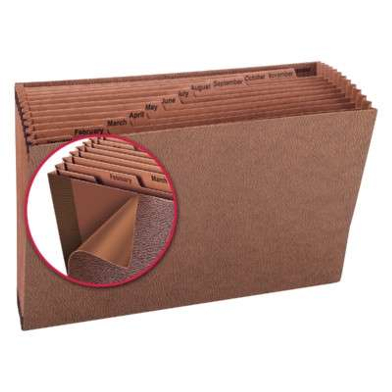 Smead TUFF Expanding File, Monthly (Jan.-Dec.) 12 Pockets, Legal Size, Redrope-Printed Stock