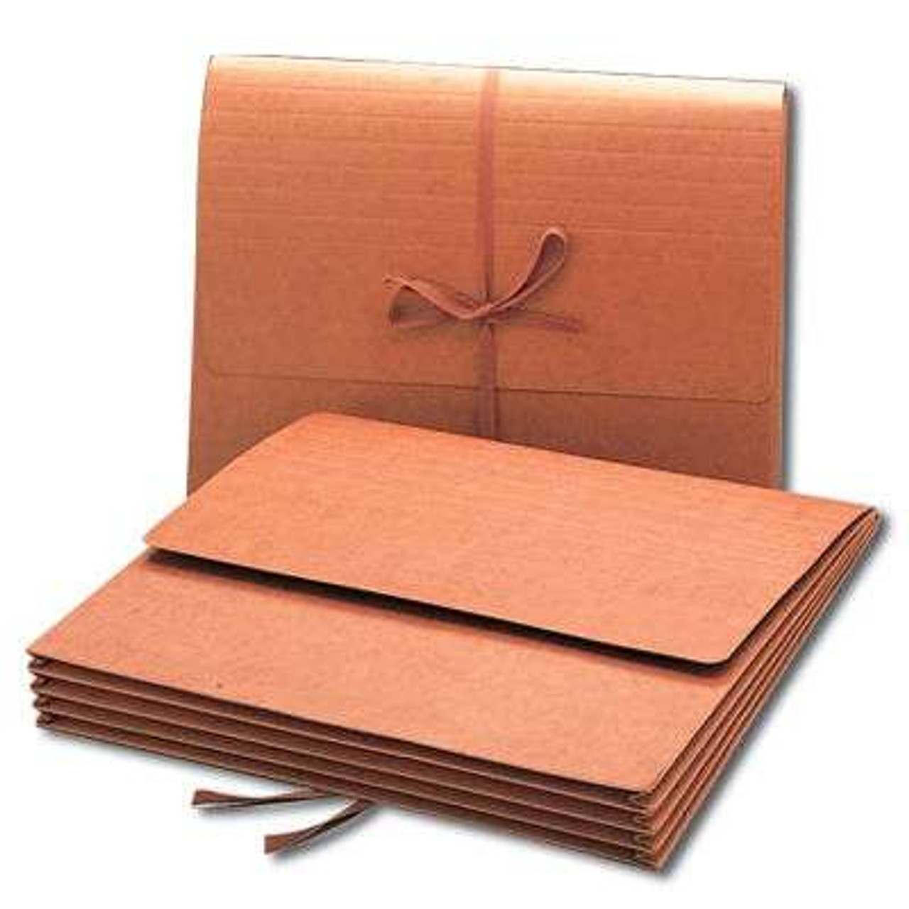 Smead Wallet, 3-1/2" Expansion, Flap with Cloth Tie Closure, Letter Size, Redrope, 10/Box
