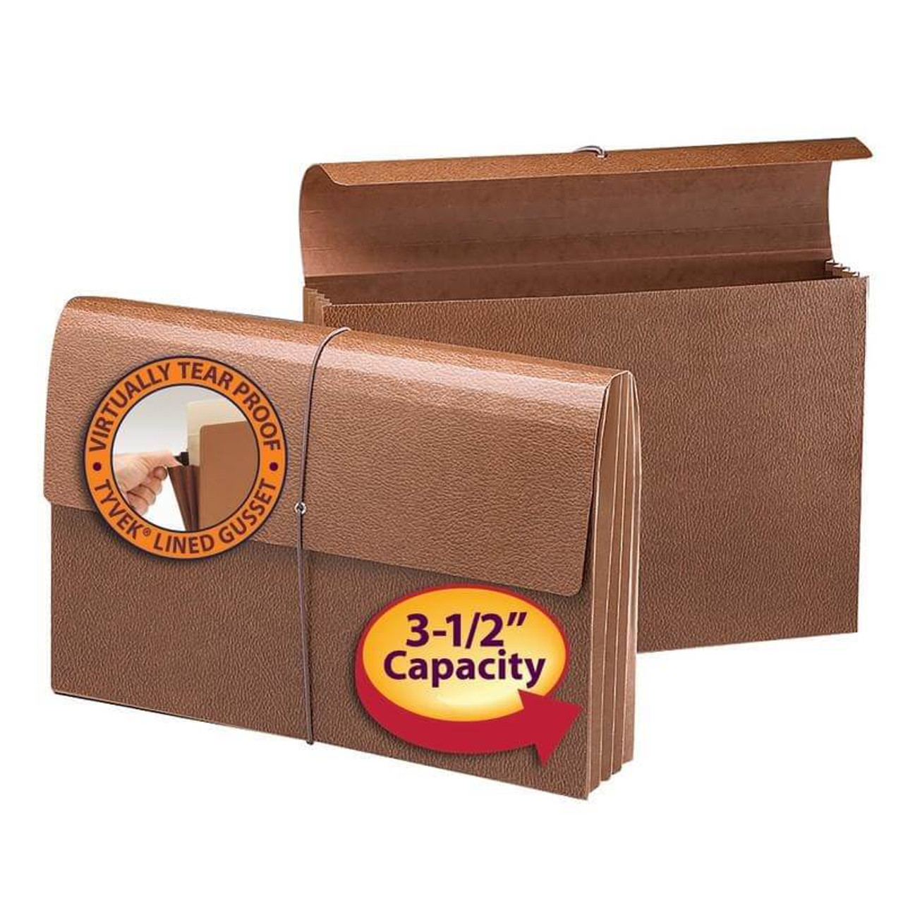 Smead Expanding Wallet, 3-1/2" Expansion, Flap and Cord Closure, Lined Gusset, Legal Size, Redrope-Printed Stock, 10/Box