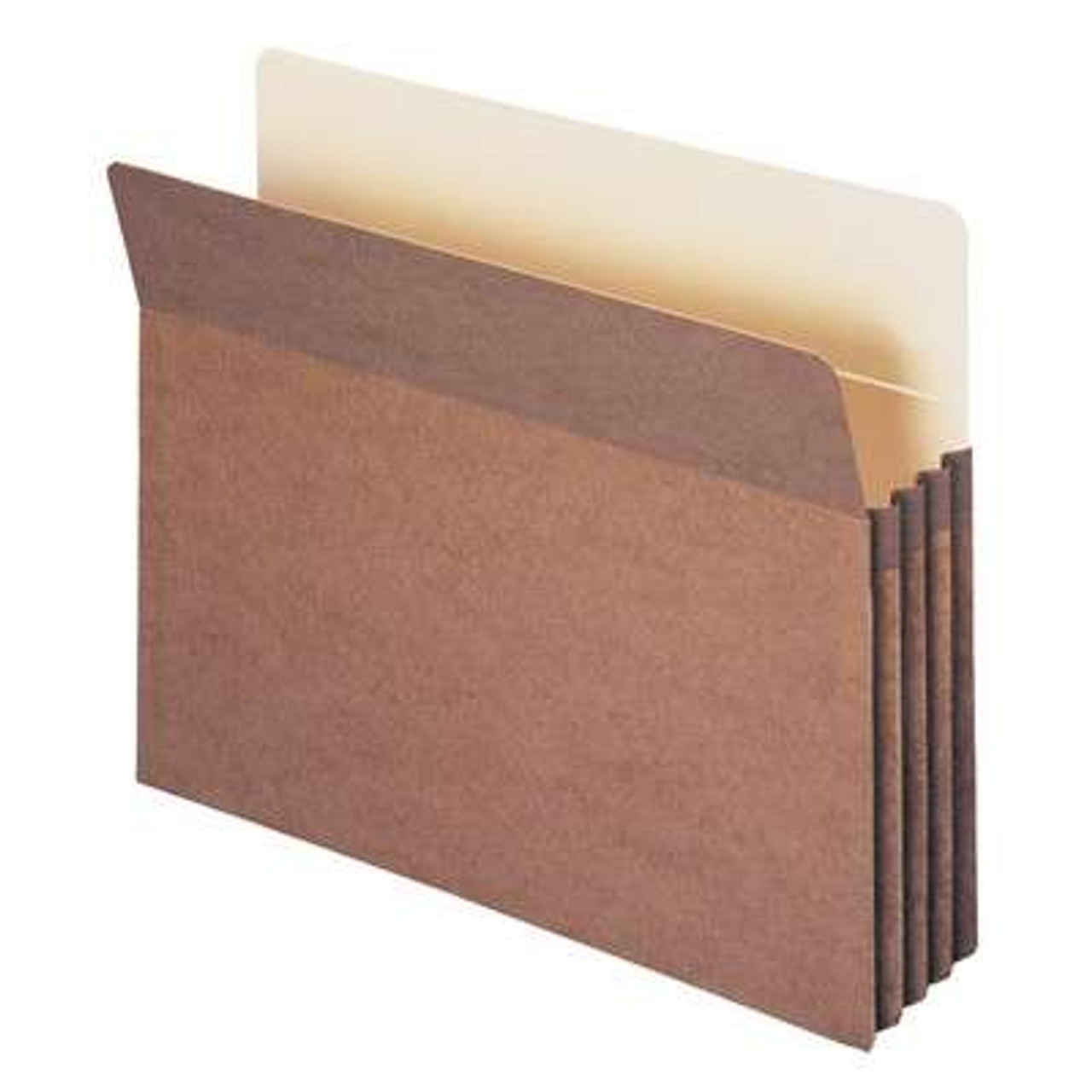 Smead 100% Recycled File Pocket, Straight-Cut Tab, 3-1/2" Exp, Letter Size, Redrope, 25/Box