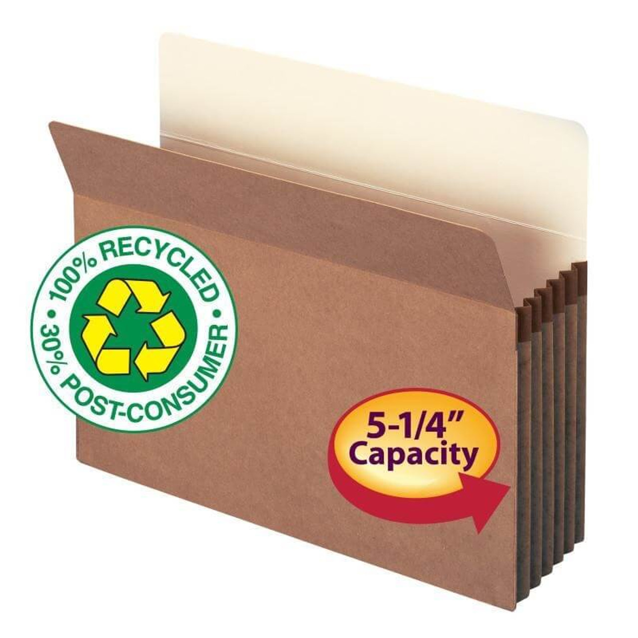 Smead 100% Recycled File Pocket 5-1/4" Exp Letter Redrope (73206)