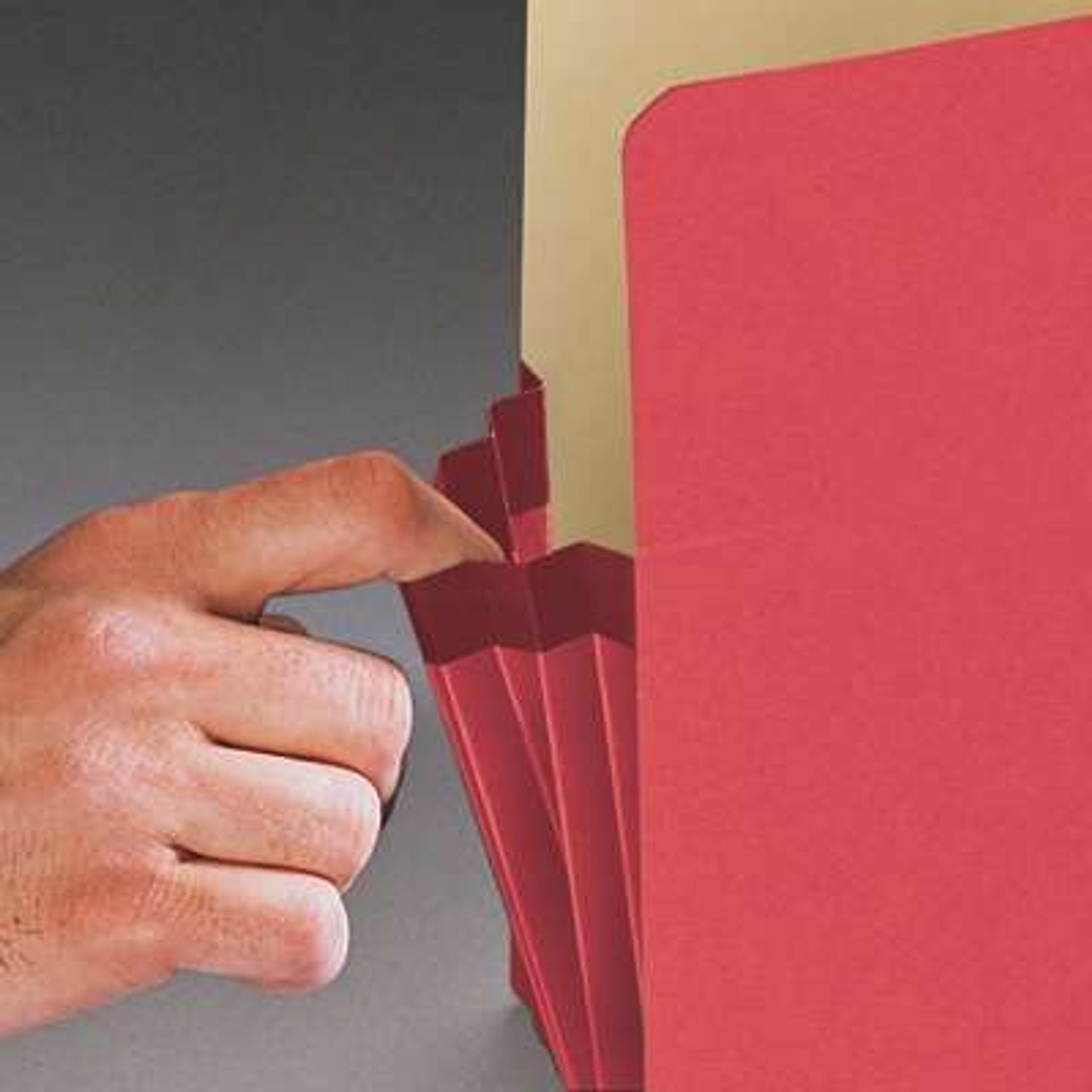 Smead File Pockets, Straight-Cut Tab, 1-3/4" Expansion, Letter Size, Red, 25/Box