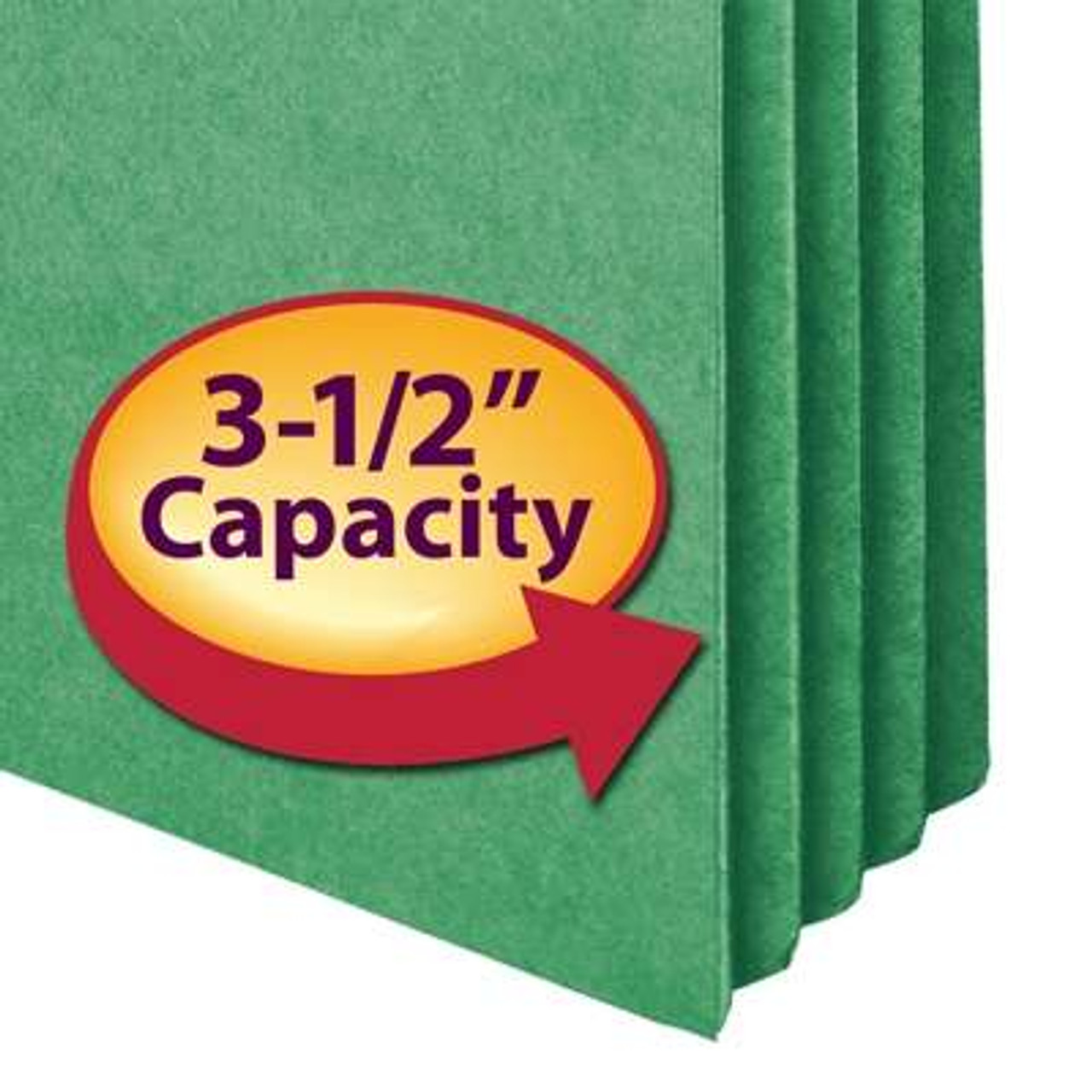 Smead File Pockets, Straight-Cut Tab, 3-1/2" Expansion, Letter Size, Green, 25/Box