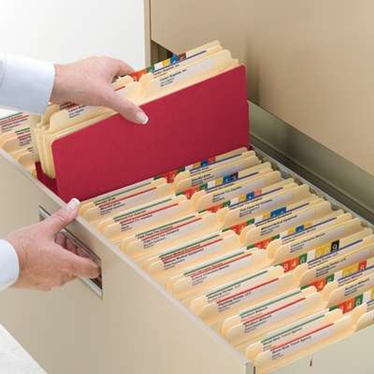Smead File Pockets, Straight-Cut Tab, 3-1/2" Expansion, Letter Size, Red, 25/Box