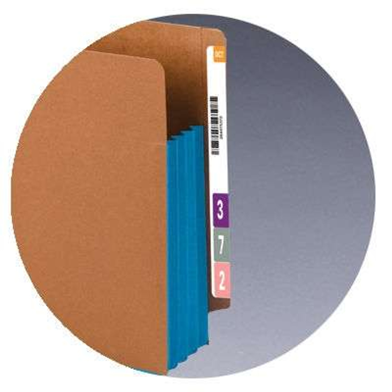 Smead End Tab File Pockets, Extra Wide Letter Size, 3-1/2" Expansion, Redrope with Blue Gusset, 10/Box