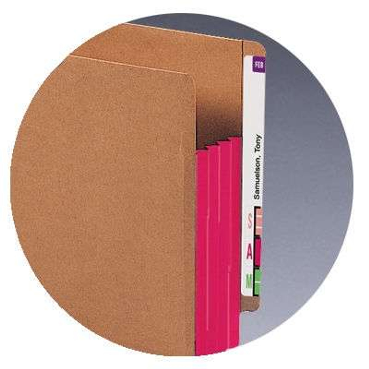 Smead End Tab File Pockets, Extra Wide Letter Size, 3-1/2" Expansion, Redrope with Red Gusset, 10/Box