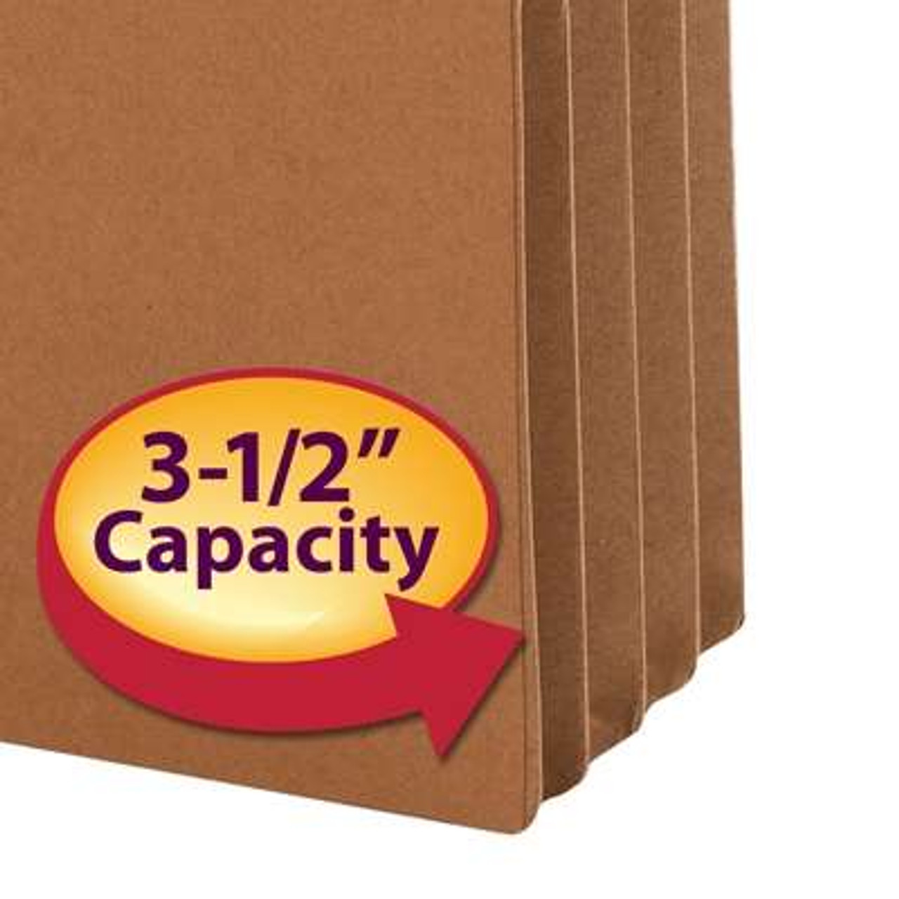 Smead File Pocket, 2/5-Cut Tab Right Position, Guide Height, 3-1/2" Exp, Legal Size, Redrope, 25/Box
