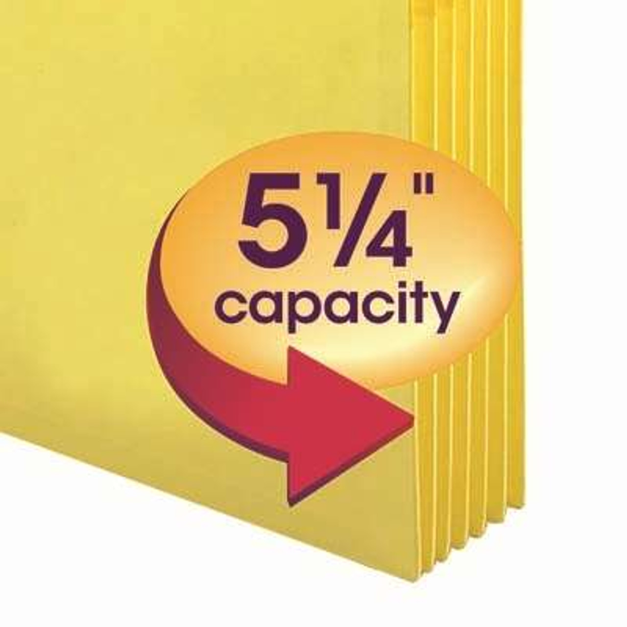 Smead File Pockets, Straight-Cut Tab, 5-1/4" Expansion, Legal Size, Yellow, 10/Box