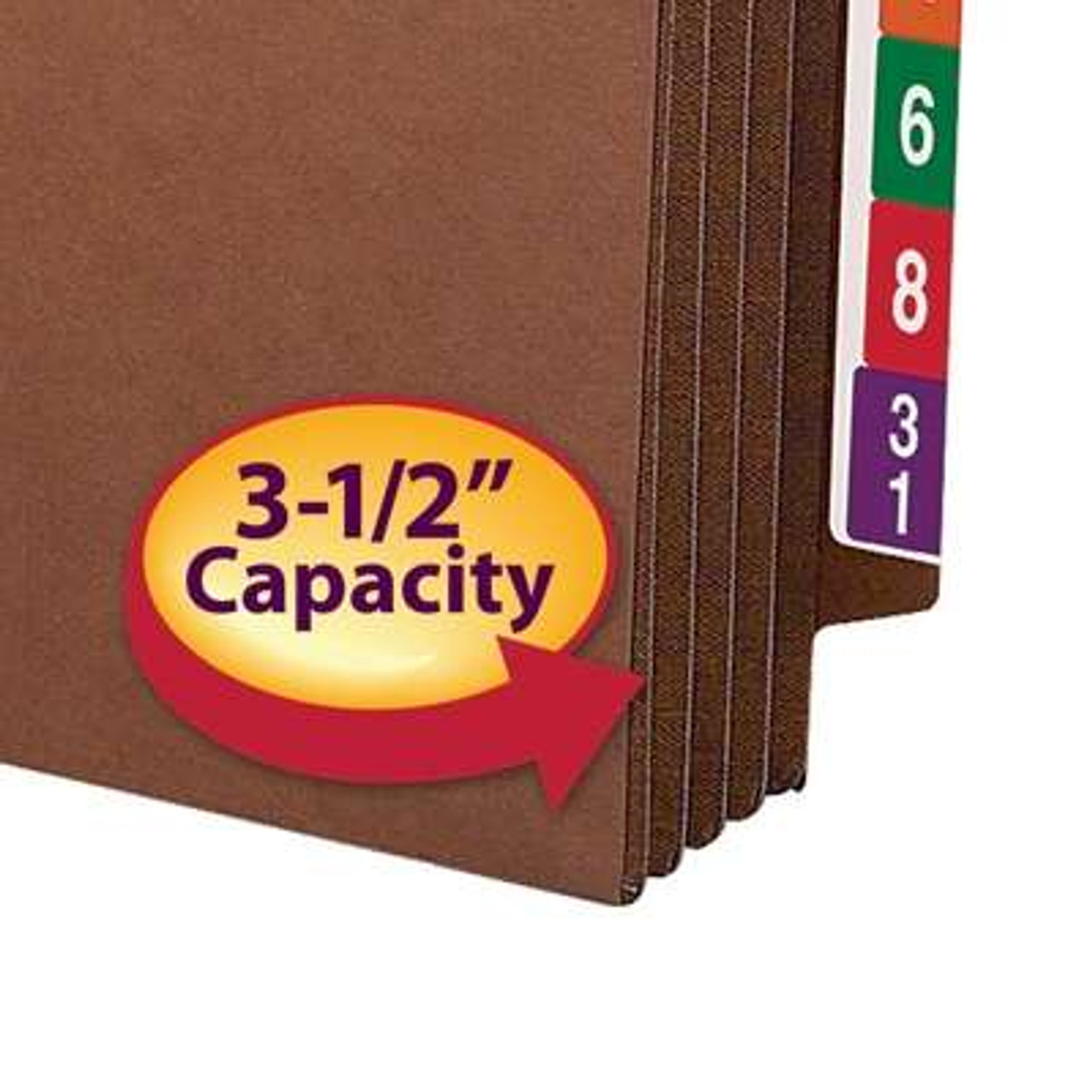 Smead TUFF End Tab File Pockets with Reinforced Tab, Extra Wide Legal Size, 3-1/2" Expansion, 10/Box
