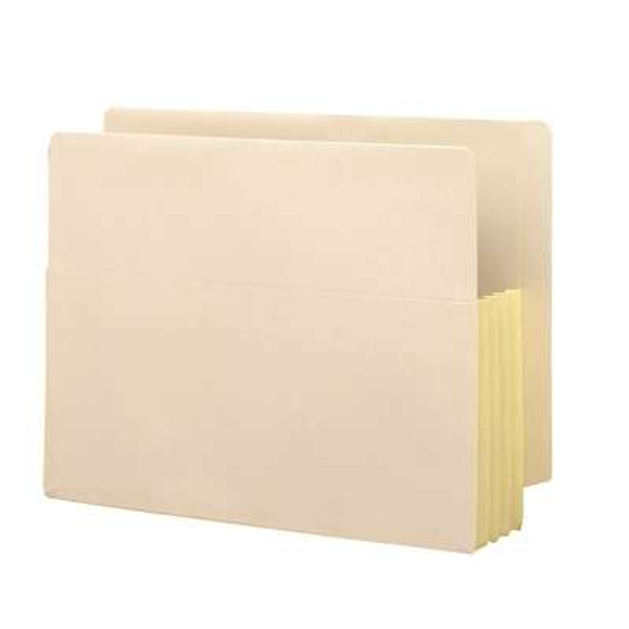 Smead End Tab File Pocket, Reinforced Straight-Cut Tab, 3-1/2" Exp, Fully-lined Gusset, Letter Size, Manila, 10/Box