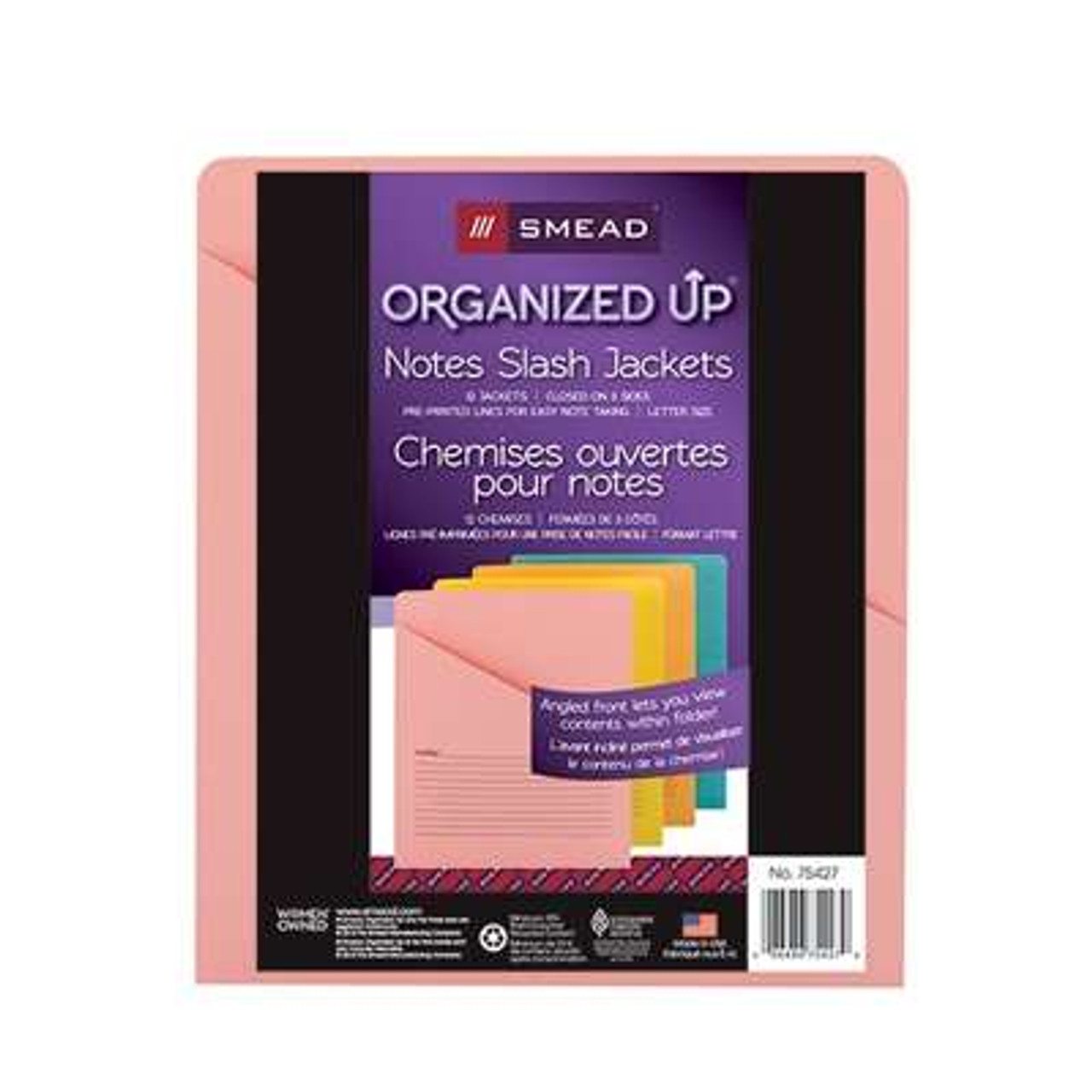 Smead Notes Slash Jackets, Letter Size, Assorted Colors, 12/Pack