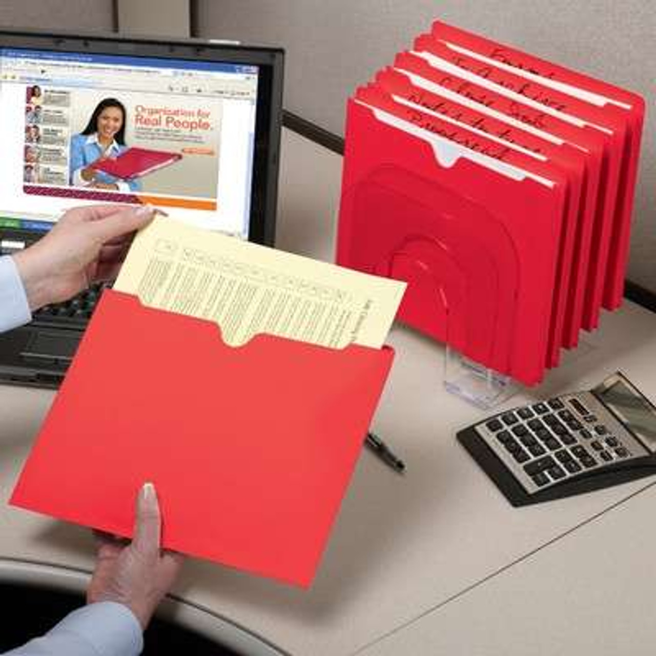 Smead File Folders Jackets, Reinforced Tab, Letter Size, Red, 100/Box