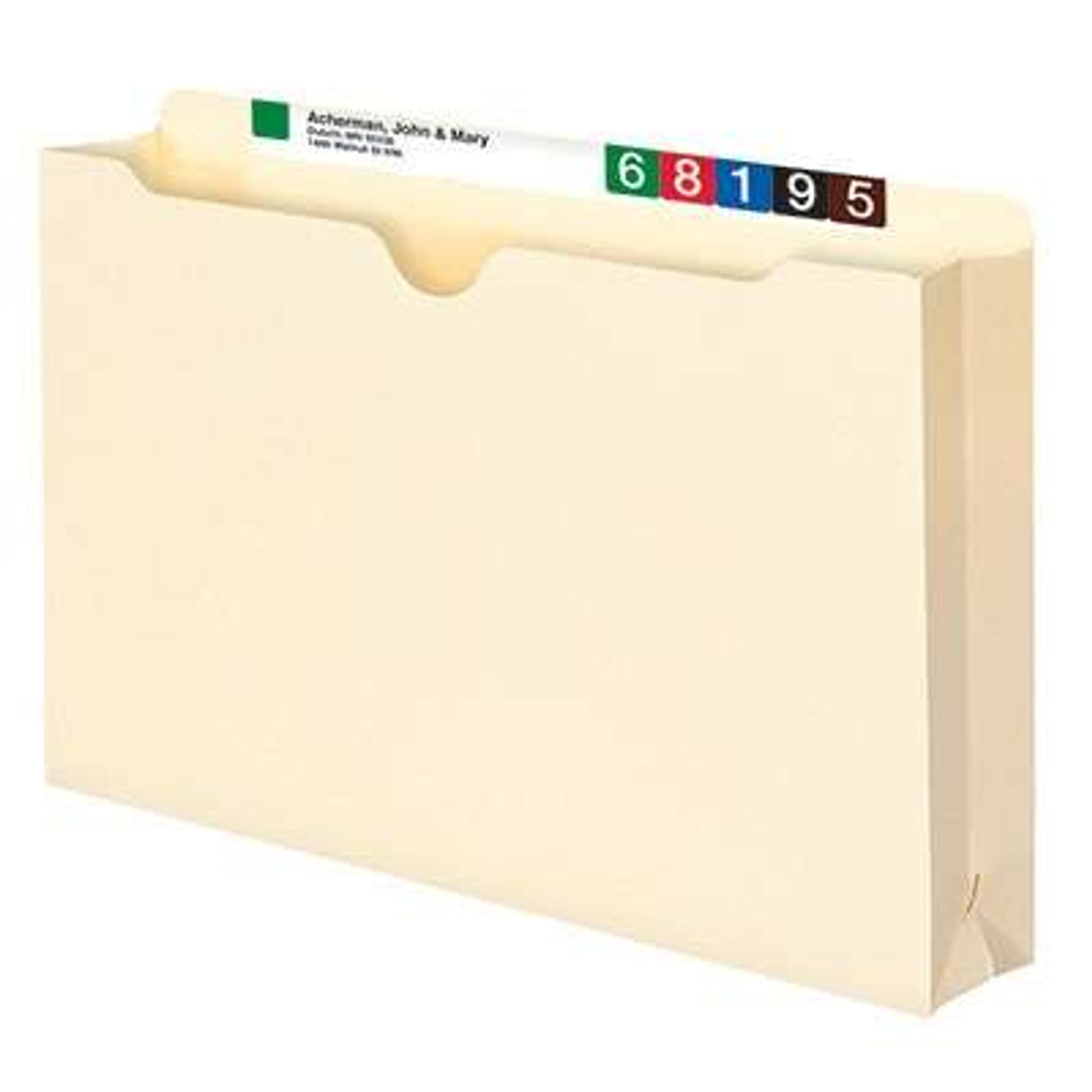 Smead 100% Recycled File Jacket, Reinforced Straight-Cut Tab, 2" Expansion, Legal Size, Manila, 50/Box