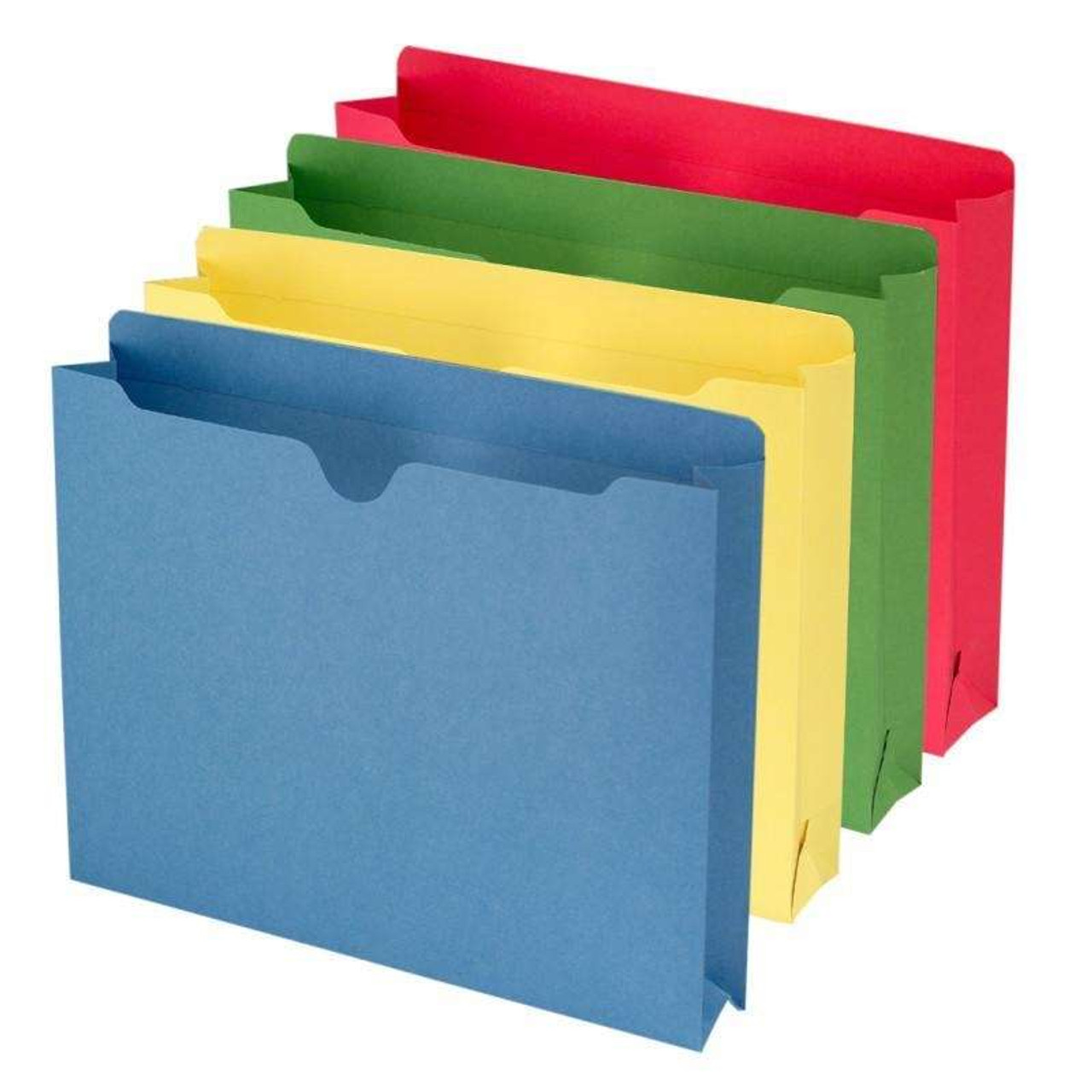 Smead File Folders Jackets, Reinforced Tab, 2" Exp, Letter Size, Assorted, 50/Box
