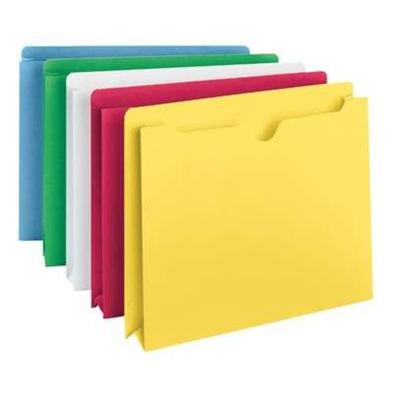 Smead File Folders Jackets, Reinforced Tab, 2" Exp, Letter Size, Assorted, 10/Pack