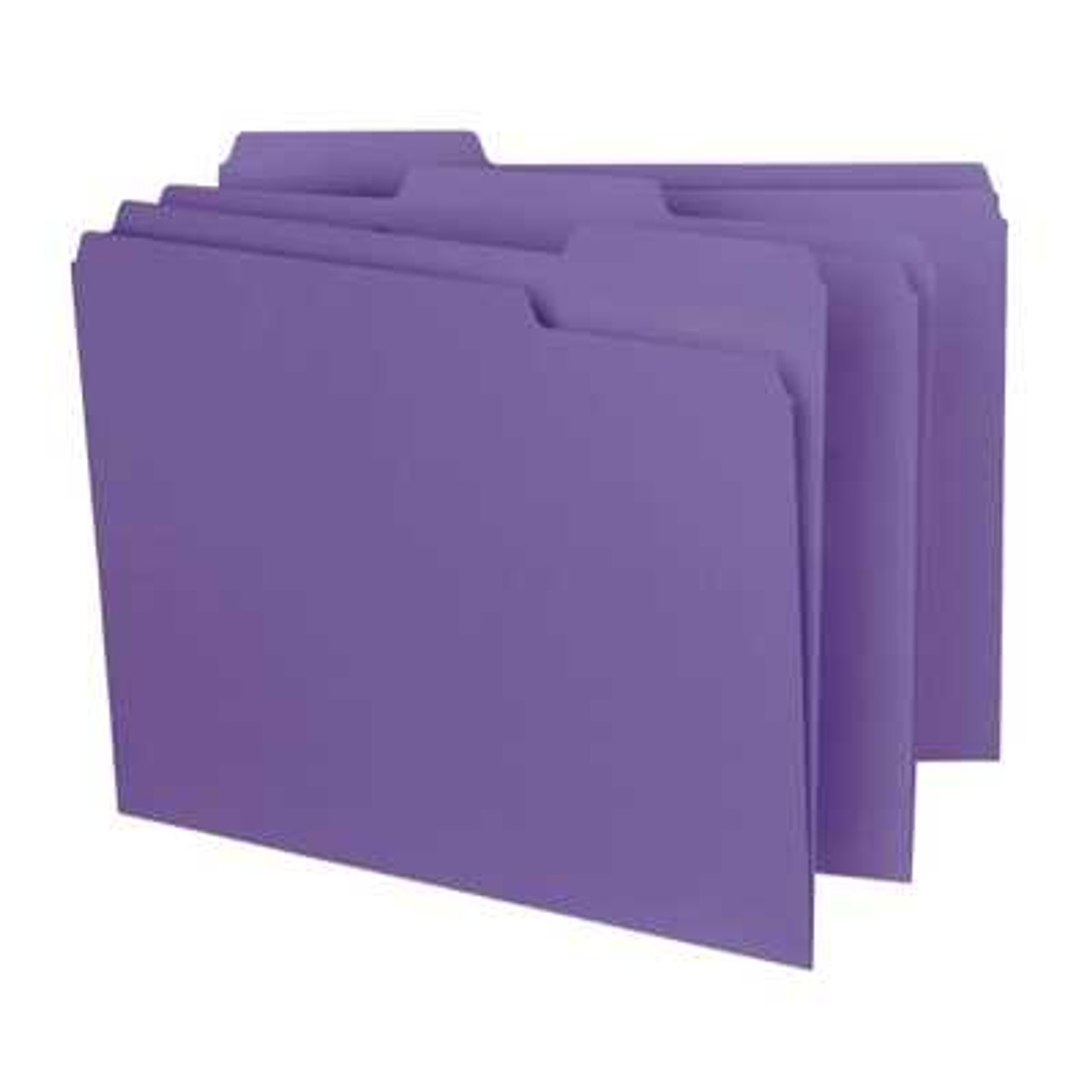 Smead Interior File Folders, 1/3-Cut Tab, Letter Size, Purple, 100/Box