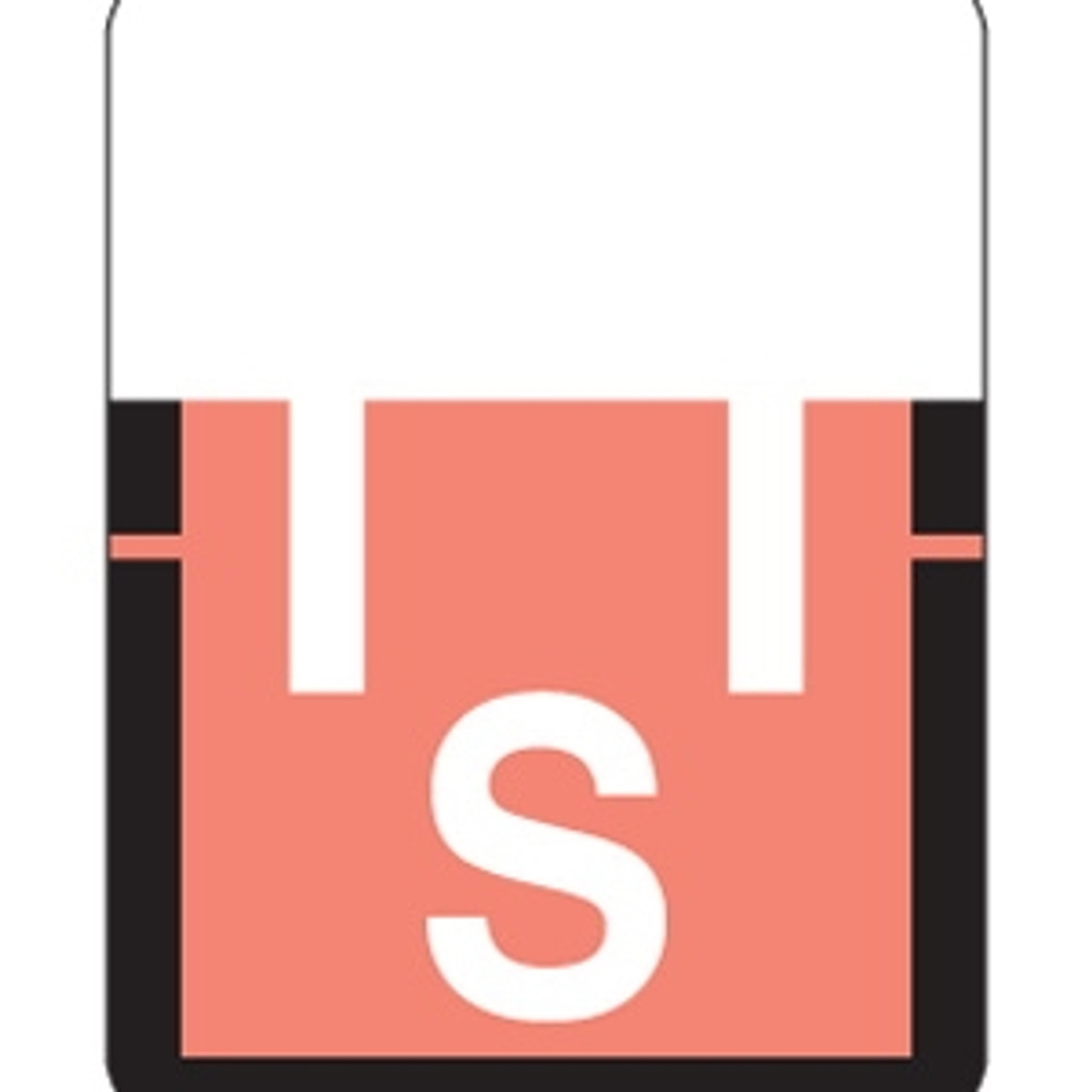 Tab Products Alpha Labels, 1307-Series, 1 H x 3/4 W, Letter S, Coral, 500/Roll (A1307-S-T3)