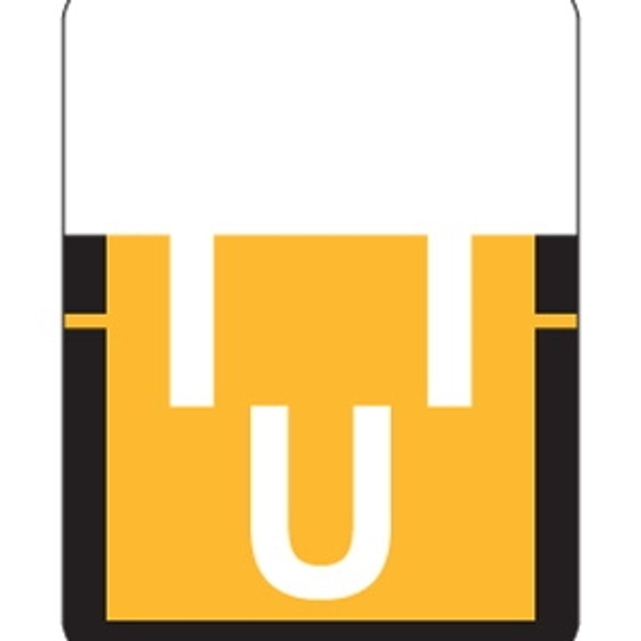 Tab Products Alpha Labels, 1307-Series, 1 H x 3/4 W, Letter U, Lt Orange, 500/Roll (A1307-U-T3)
