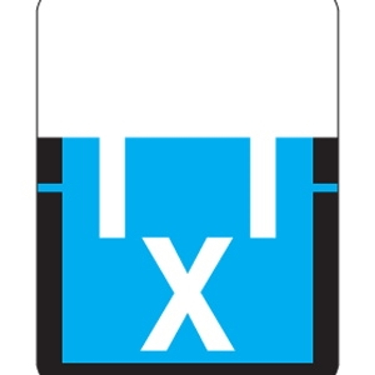 Tab Products Alpha Labels, 1307-Series, 1 H x 3/4 W, Letter X, Lt Blue, 500/Roll (A1307-X-T3)