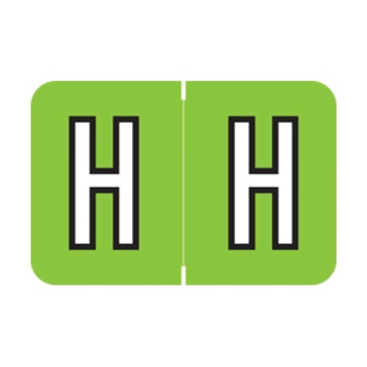 Barkley Alpha Labels, ACPM-Series, 1 H x 1 1/2 W, Letter H, Lt Green, 500/Roll