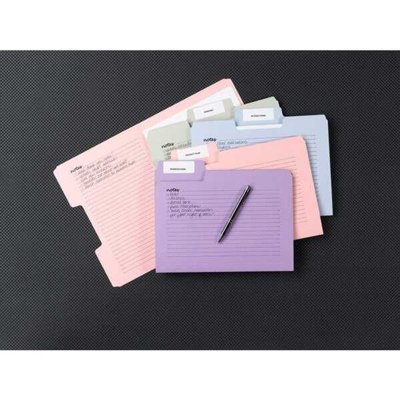 Smead SuperTab Notes Folders, Oversized 1/3-Cut Tab, Letter Size, Assorted Colors, 12/Pack