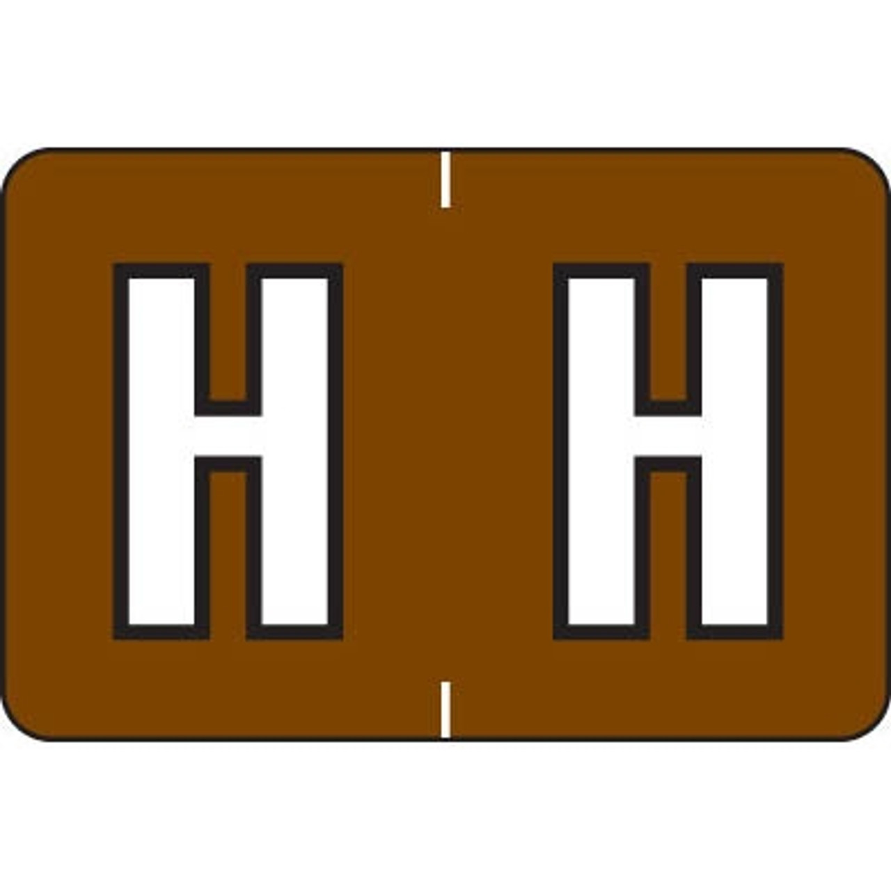 Barkley Alpha Labels Letter H Brown BRAM-H