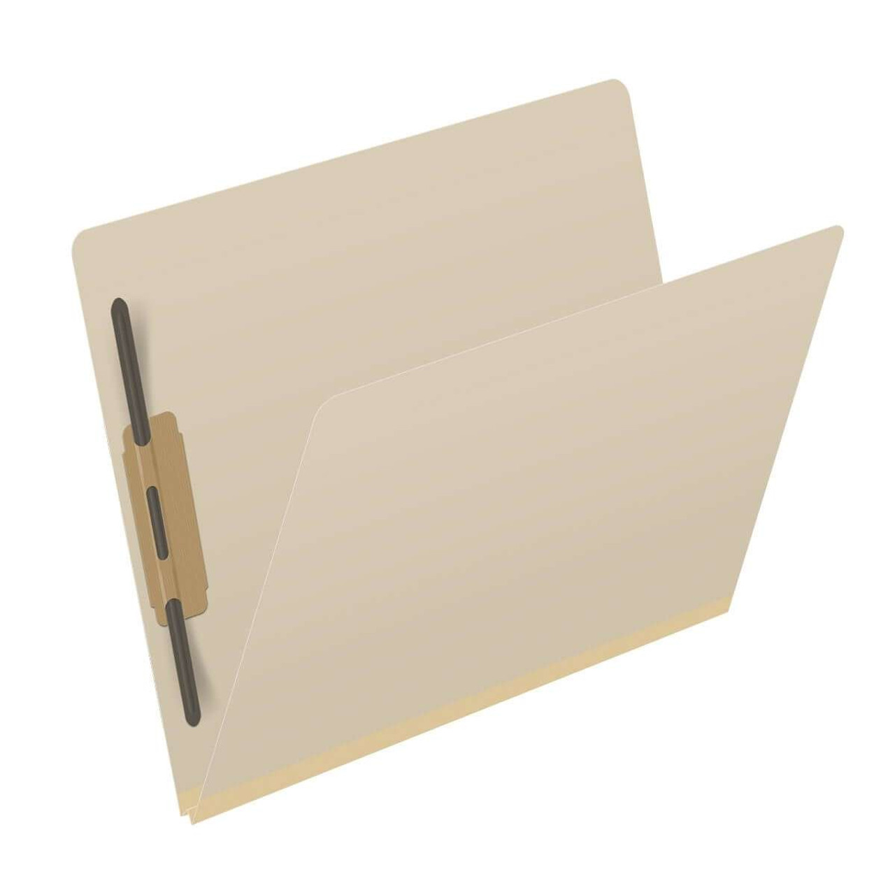End Tab Expanding File Folders, Letter Size, 18pt, 2-Ply End Tab, Two Fasteners, 2" Expansion, Manila, 25/Box