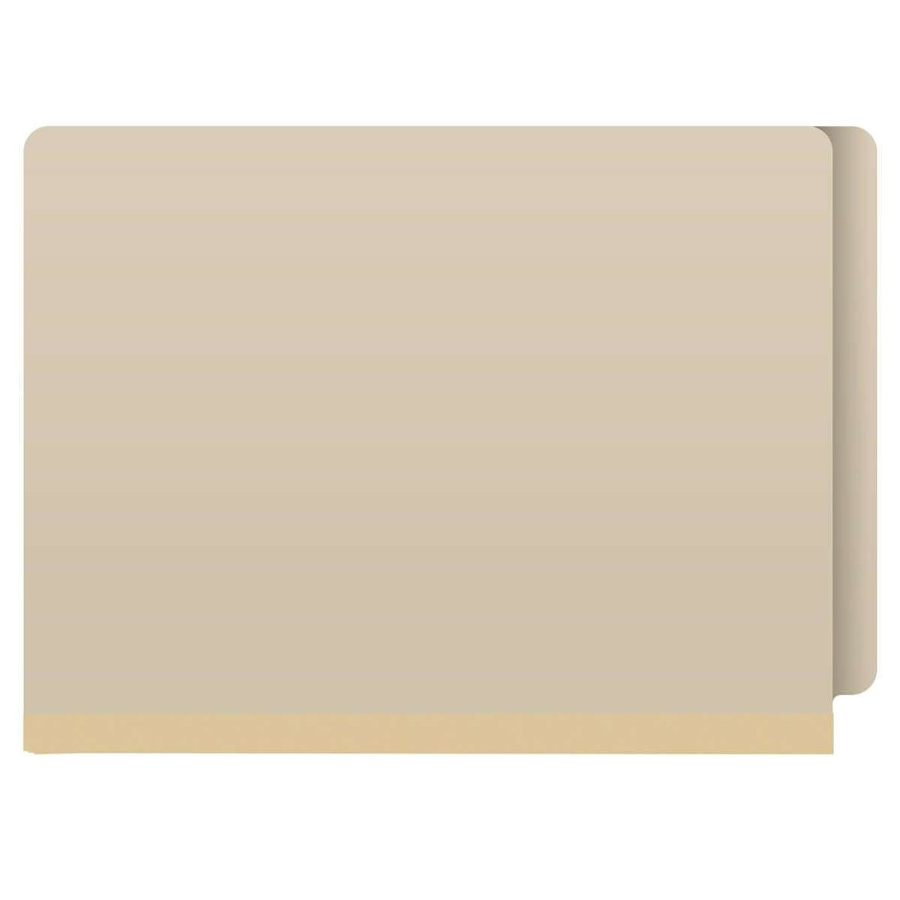 End Tab Expanding File Folders, Letter Size, 18pt, 2-Ply End Tab, Two Fasteners, 2" Expansion, Manila, 25/Box