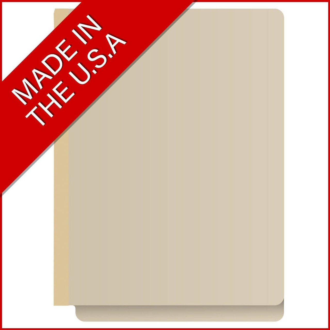 End Tab Expanding File Folders, Letter Size, 18pt, 2-Ply End Tab, Two Fasteners, 2" Expansion, Manila, 25/Box