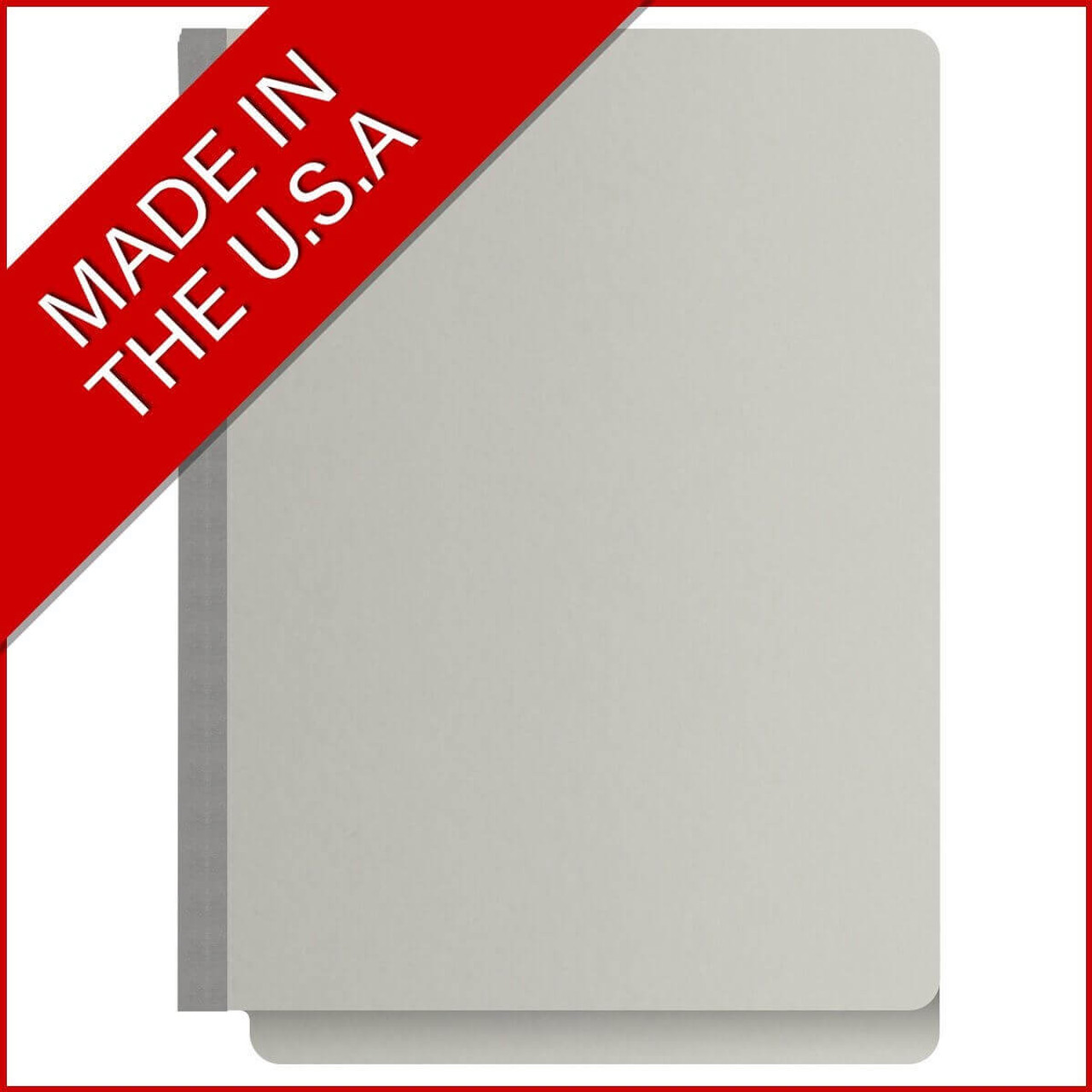 End Tab Pressboard Classification Folders, 1 Divider, Letter Size, Gray, 10/Box