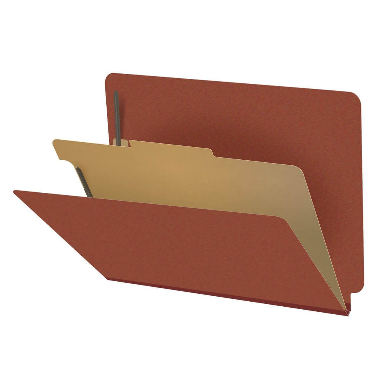 Red Letter Size End Tab Pressboard Classification Folder (DV-S42-14-3RED)
