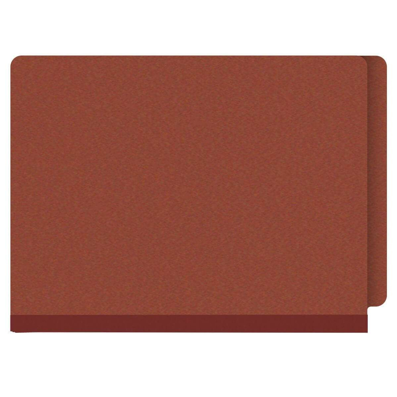 End Tab Pressboard Classification Folders, 2 Dividers, Letter Size, Type III Red, 10 per Box