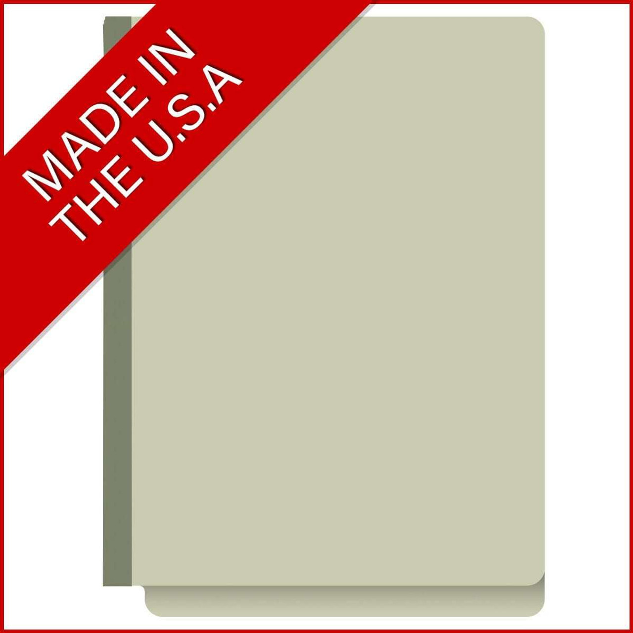 End Tab Pressboard Classification Folders, 3 Dividers, Letter Size, Type III Gray/Green, 10 per Box