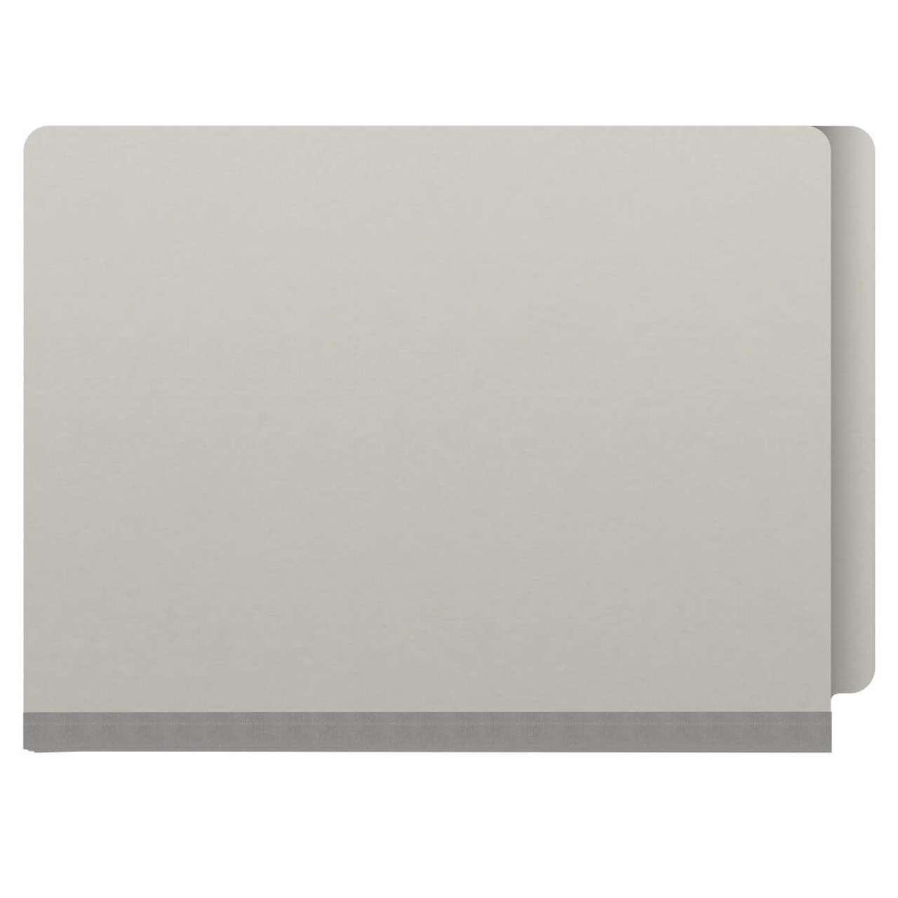 End Tab Pressboard Classification Folders, 3 Dividers, Letter Size, Type III Gray, 10 per Box
