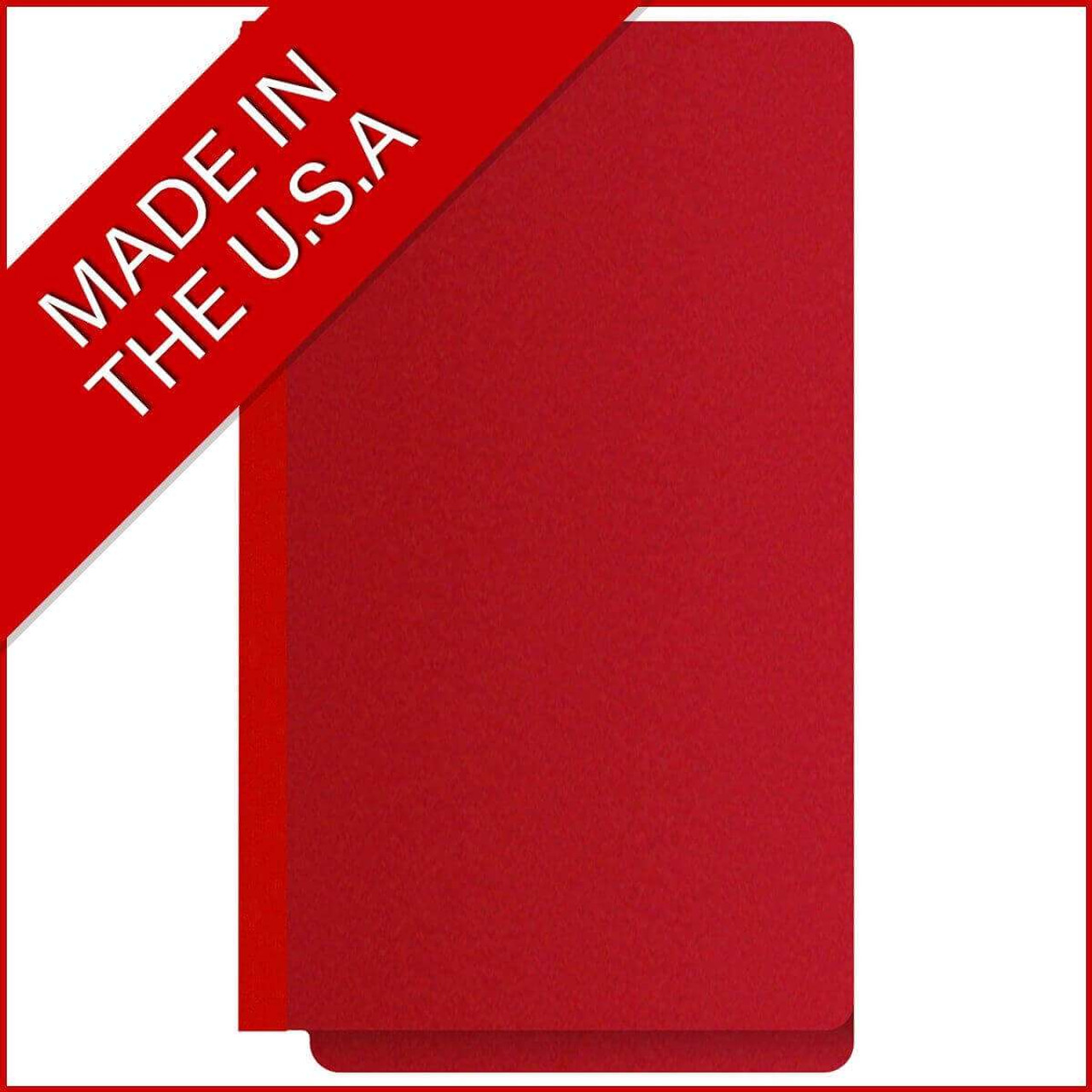 End Tab Pressboard Classification Folders, 2 Dividers, Legal Size, Type III Deep Red, 10 per Box