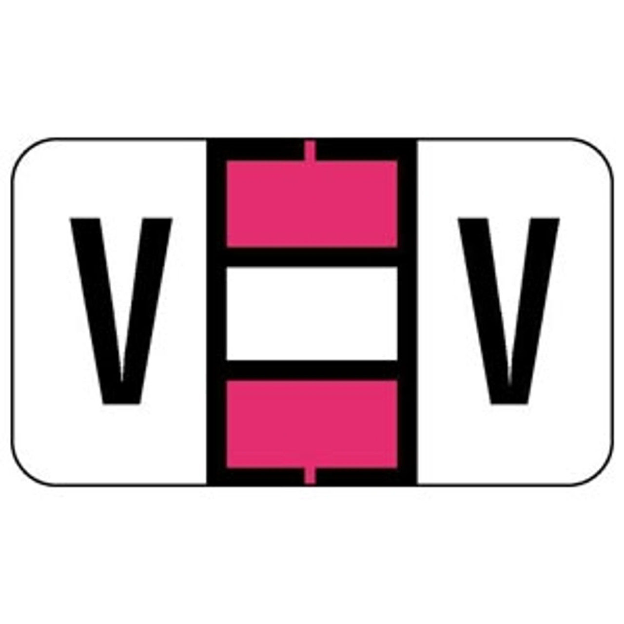 Jeter Alpha Labels 0200 Series Letter V Pink (JAAM-V)