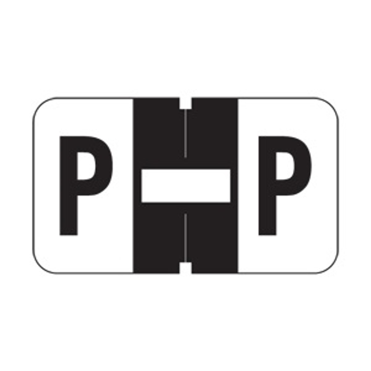 Jeter Alpha Labels, 2800-Series, 15/16 H x 1 5/8 W, Letter P, Black, 500/Roll, JEAM-P