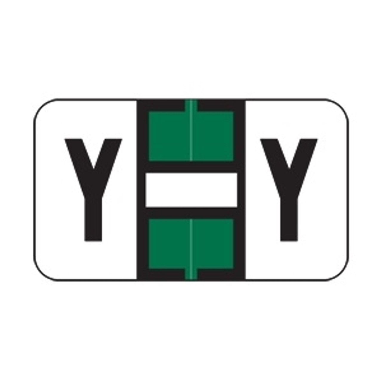 Jeter Alpha Labels, 2800-Series, 15/16 H x 1 5/8 W, Letter Y, Green, 500/Roll, JEAM-Y