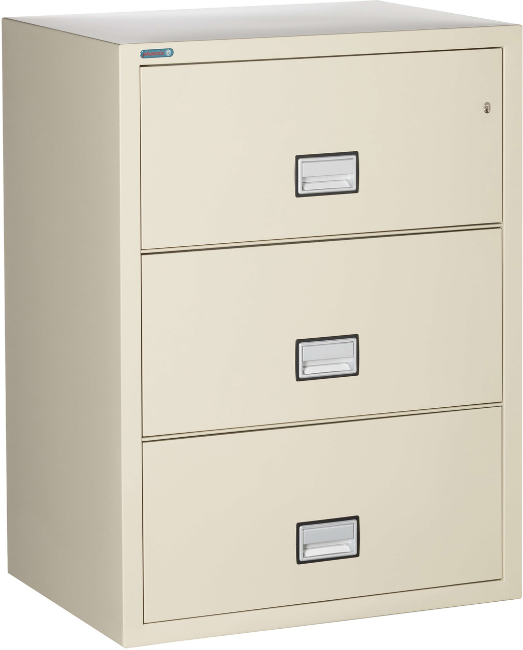 Putty Phoenix 3-Drawer Lateral File Cabinet, 31 inches wide, 1-hour fireproof protection