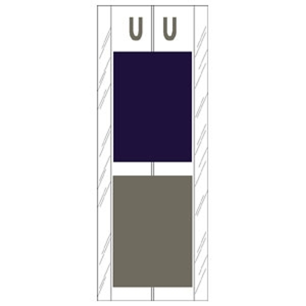 Acme Visible Label Letter U 4 x 1-1/2 102/Pack