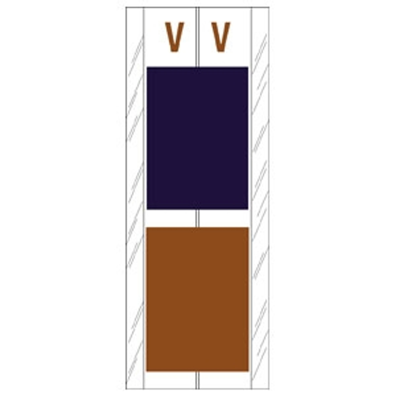 Acme Visible Label Letter V 4 x 1-1/2 102/Pack