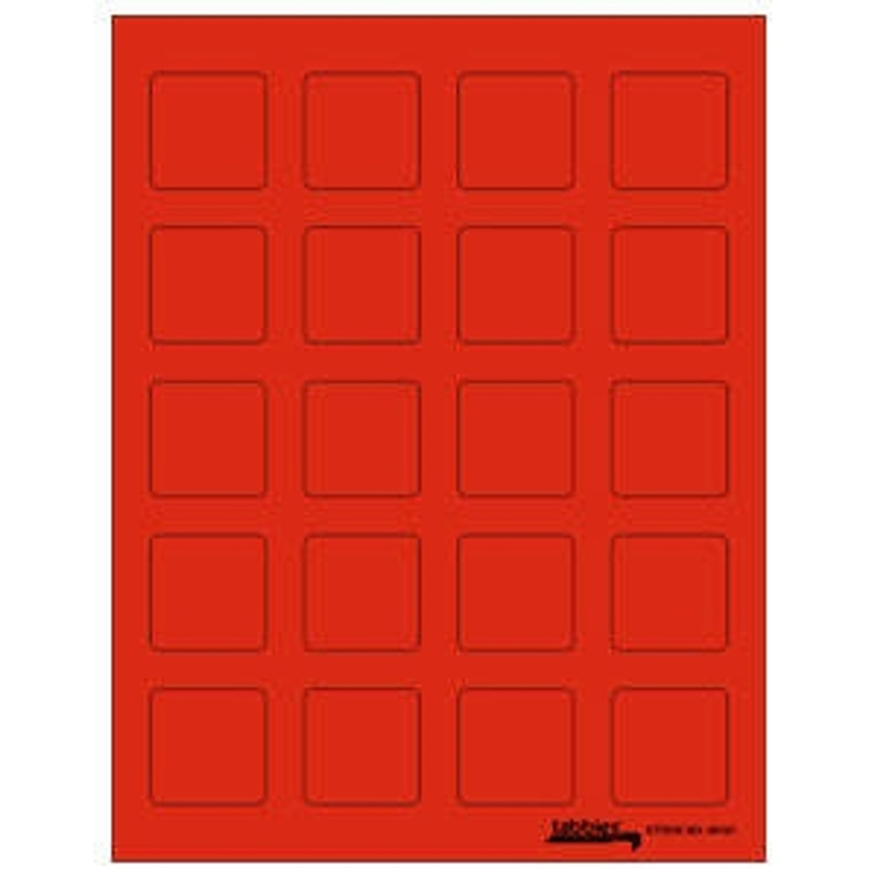 Tabbies Labels-U-Create Laser Labels, 1-1/2" x 1-1/2", Fluorescent Red, 200/Pk
